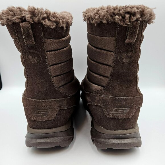 Skechers Boots Womens 11 Brown GoWalk Move Cuddly Suede Faux Fur Mid Calf NWOT - Picture 6 of 8